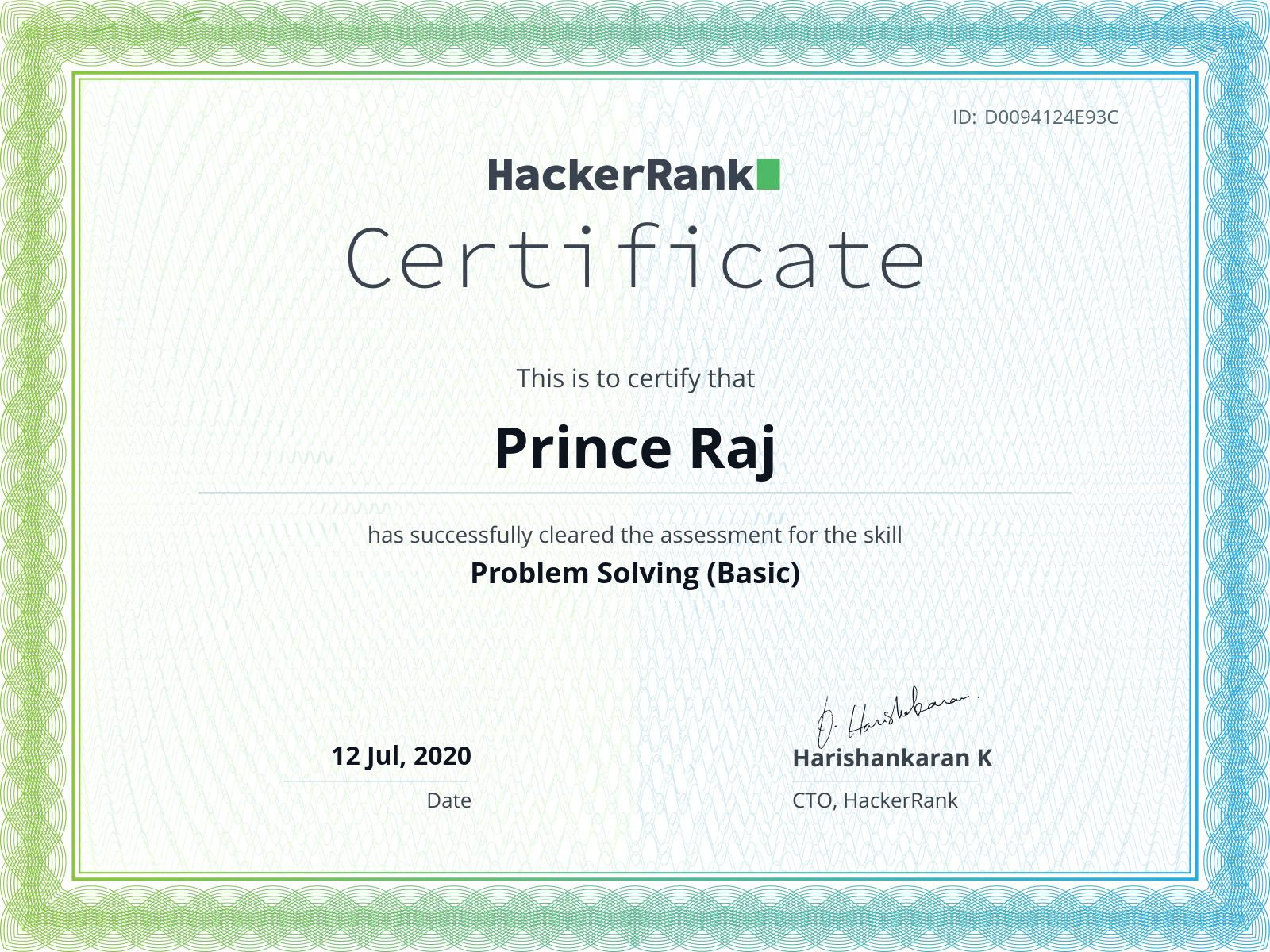 Problem Solving Certification